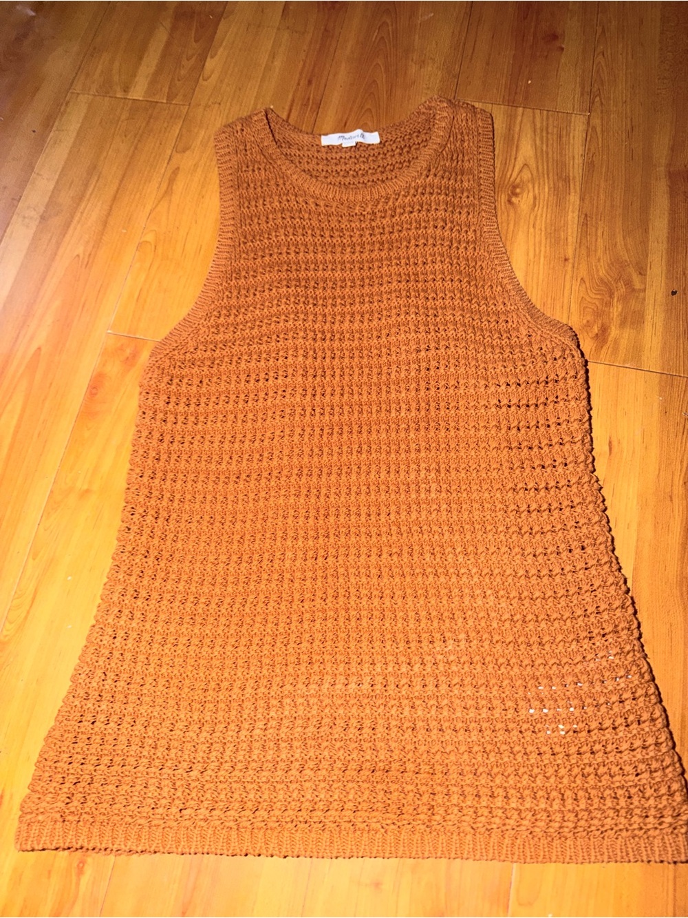 Madewell rust  Crochet Shell Tank